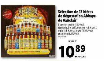 Lidl Sélection De 12 Bières De Dégustation Abbaye De Vauclair offre