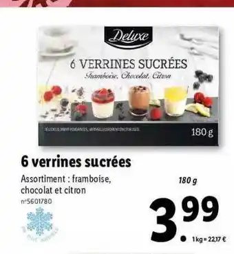 Lidl 6 Verrines Sucrées Deluxe offre