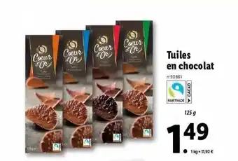 Lidl Tuiles En Chocolat Cœur D'or offre