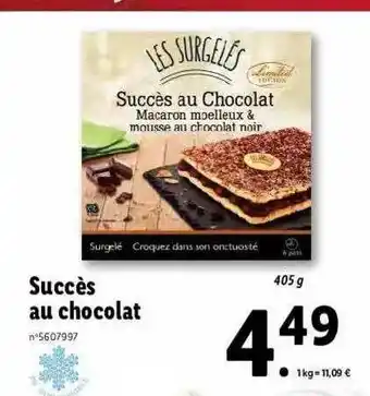 Lidl Succès Au Chocolat Les Surgelés offre