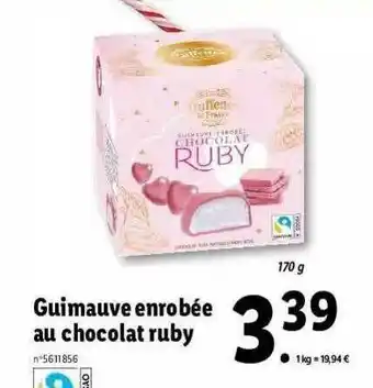 Lidl Guimauve Enrobée Au Chocolat Ruby offre