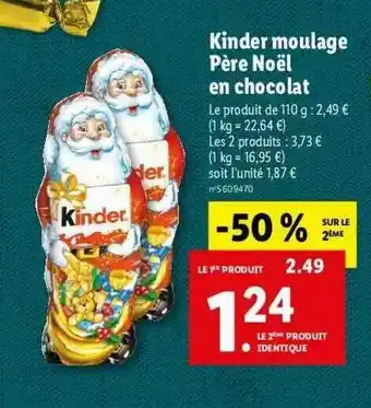 Lidl Kinder Moulage Père Noël En Chocolat offre