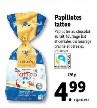 Lidl Papillotes Tattou offre