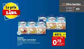 Lidl Bridélice Crème Légère Demi épaisse offre