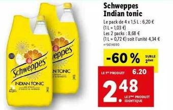 Lidl Schweppes Indian Tonic offre