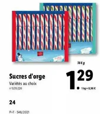 Lidl Sucres D'orge offre