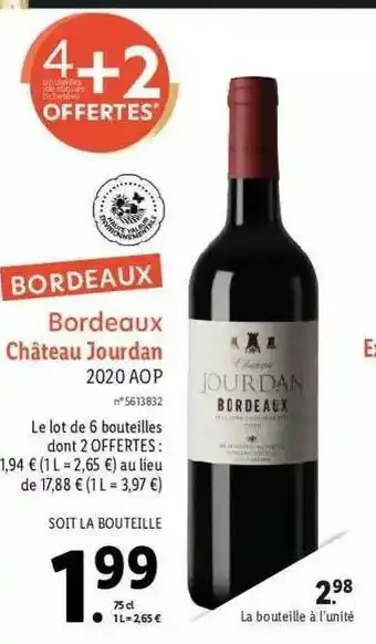 Lidl Bordeaux Château Jourdan 2020 Aop offre