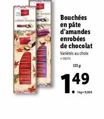 Lidl Bouchées En Pâte D'amandes Enrobées De Chocolat offre