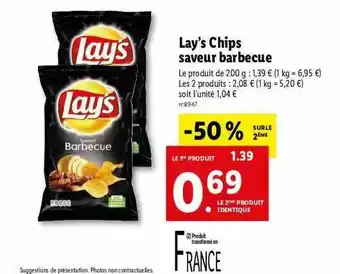 Lidl Lay's Chips Saveur Barbecue offre