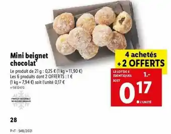 Lidl Mini Beignets Chocolat offre