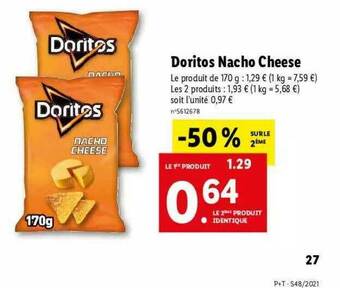 Lidl Doritos Nacho Cheese offre