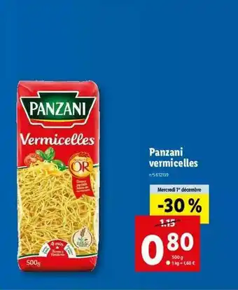 Lidl Panzani Vermicelles offre