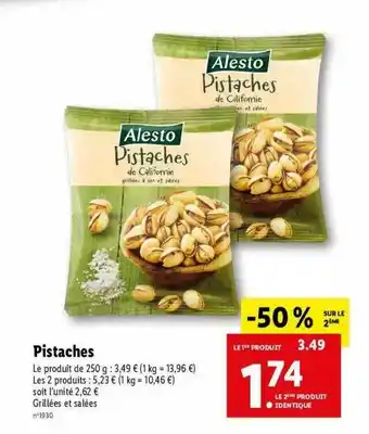 Lidl Pistaches Alesto offre