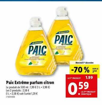 Lidl Paic Extrême Parfum Citron offre