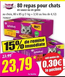 Norma WHISKAS 80 repas pour chats offre