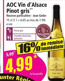 Norma AOC Vin d'Alsace Pinot gris offre