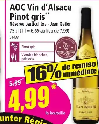 Norma AOC Vin d'Alsace Pinot gris offre