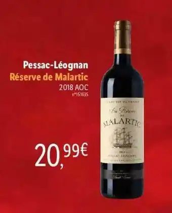 Pessac-léognan Réserve De Malartic 2018 Aoc