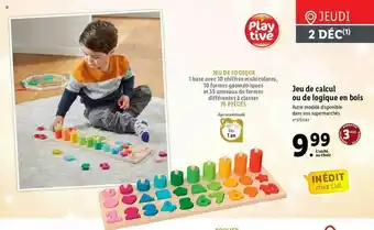 Lidl Jeu De Calcul Ou De Logique En Bois Playtive offre