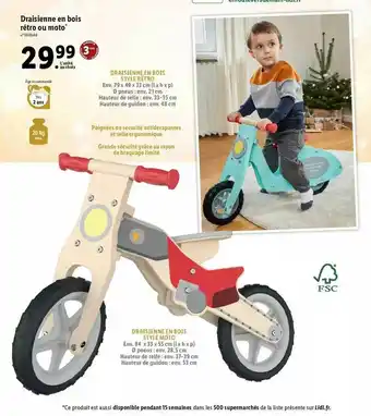 Lidl Draisienne En Bois Rétro Ou Moto offre