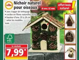 Norma Nichoir naturel pour oiseaux offre