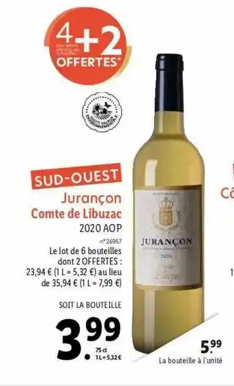Lidl Jurançon Comte De Libuzac 2020 Aop offre