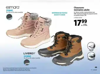 Lidl Chaussures Montantes Adulte Esmara offre