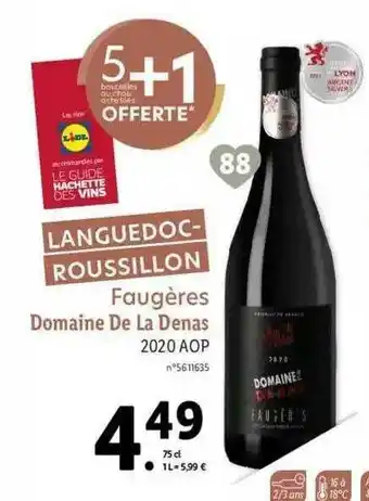 Lidl Languedoc-roussillon Faugères Domaine De La Denas 2020 Aop offre