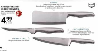 Lidl Couteau Ou Hachoir En Acier Inoxydable offre
