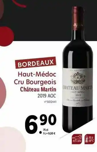 Lidl Bordeaux Haut-médoc Cru Bourgeois Château Martin 2019 Aoc offre