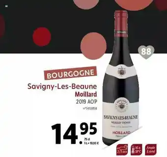Lidl Bourgogne Savigny-les-beaune Moillard 2019 Aop offre