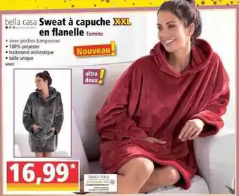 Norma Sweat à Capuche En Flanelle Femme Bella Casa offre