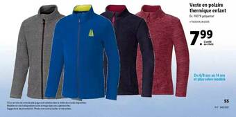 Lidl Veste En Polaire Thermique Enfant offre
