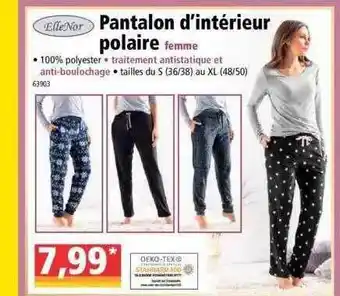 Norma Pantalon D'intérieur Polaire Femme ElleNor offre