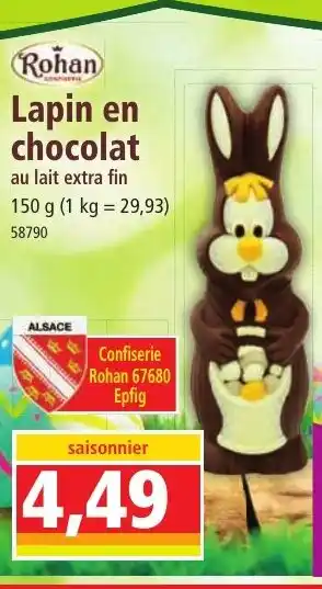 Norma ROHAN Lapin en chocolat offre