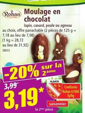 Norma ROHAN Moulage en chocolat offre