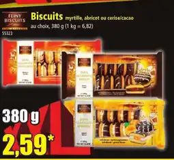 Norma FEINY BISCUITS Biscuits myrtille, abricot ou cerise/cacao offre