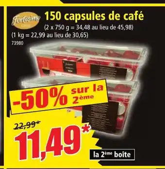 Norma 150 capsules de café offre