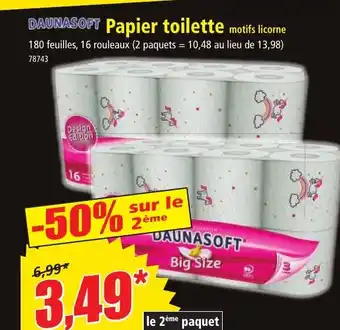 Norma DAUNASOFT Papier toilette motifs licorne offre