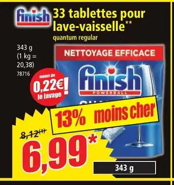 Norma FINISH 33 tablettes pour lave-vaisselle offre