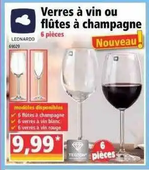 Norma Verres à Vin Ou Flûtes à Champagne Leonardo offre