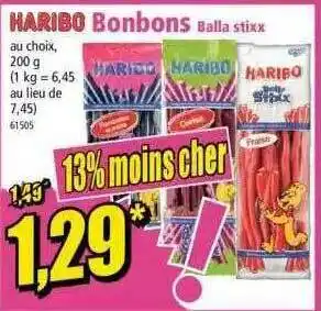 Norma Bonbons Balla Stixx Haribo offre