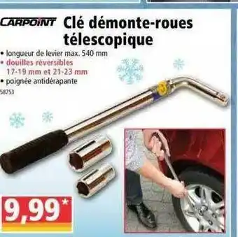Norma Clé Démonte-roues Télescopique Carpoint offre