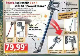Norma Aspirateur 2 En 1 Sans Fil offre