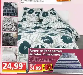 Norma Parure De Lit En Percale De Coton, 2 Personnes offre