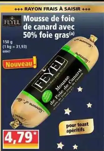 Norma Mousse De Foie De Canard Avec 50% Foie Gras Feyel offre