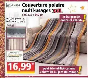 Norma Couverture Polaire Multi-usages Bella Casa offre