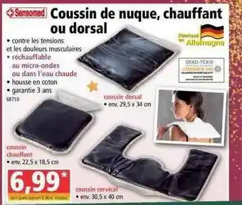 Norma Coussin De Nuque, Chauffant Ou Dorsal Sensomed offre