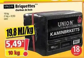 Norma Briquettes Charbon De Bois Union offre