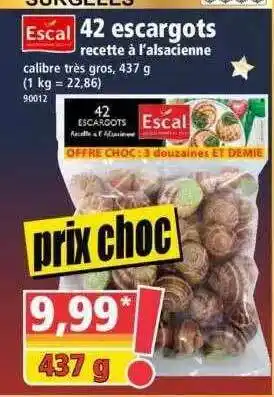 Norma 42 Escargots Recette à L'alsacienne Escal offre